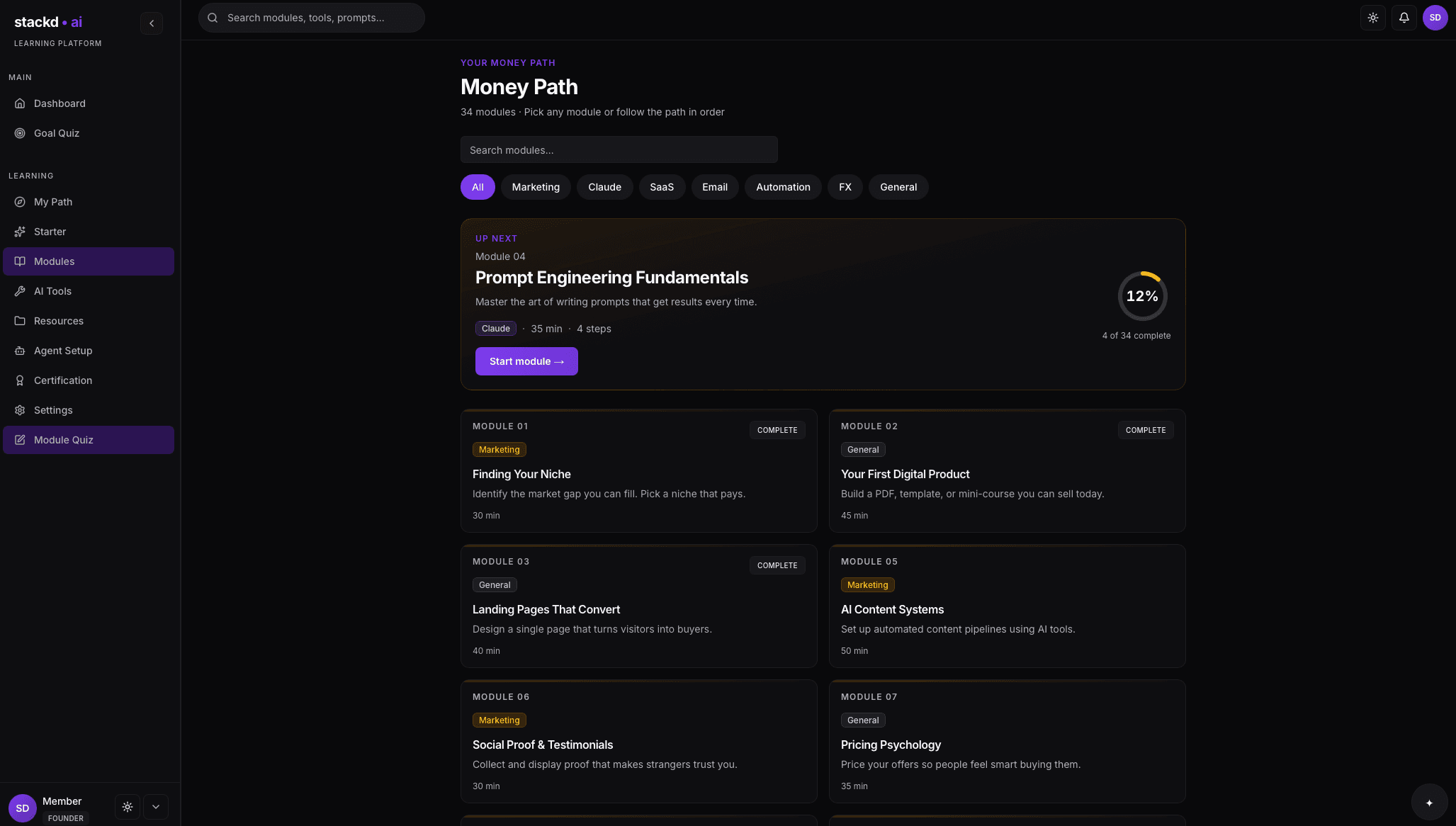 Money Path modules
